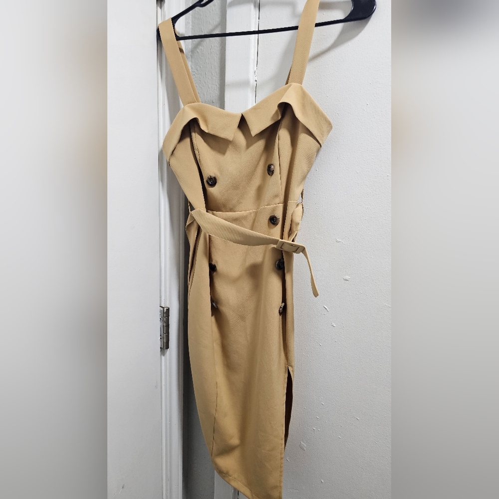 Tan Double-Breasted Trench Coat